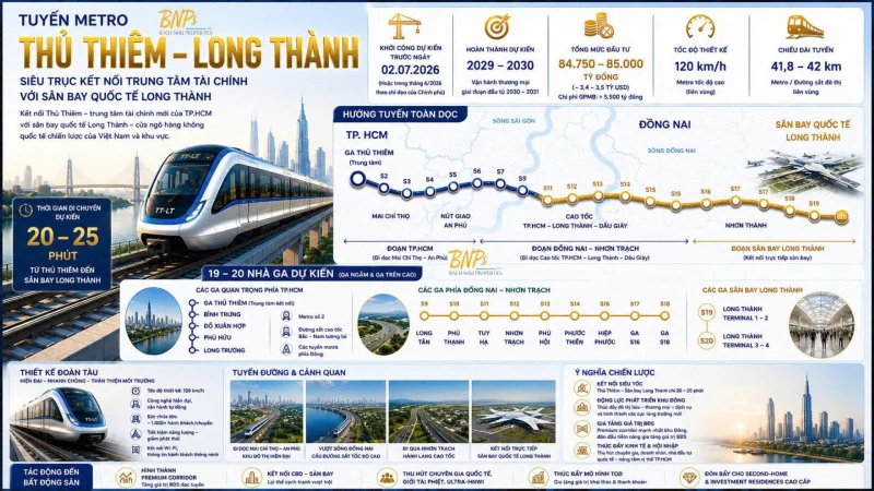 Tổng quan quy hoạch chi tiết và thông số kỹ thuật của tuyến Metro Thủ Thiêm Long Thành - Bách Như Properties - Bnps