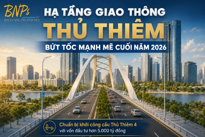Hạ tầng giao thông Thủ Thiêm bứt tốc mạnh mẽ cuối năm 2026 - Bách Như Properties -BNPs