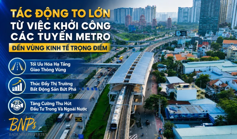 Tác Động To Lớn Từ Việc Khởi Công Các Tuyến Metro Đến Vùng Kinh Tế Trọng Điểm - Bách Như Properties -BNPs