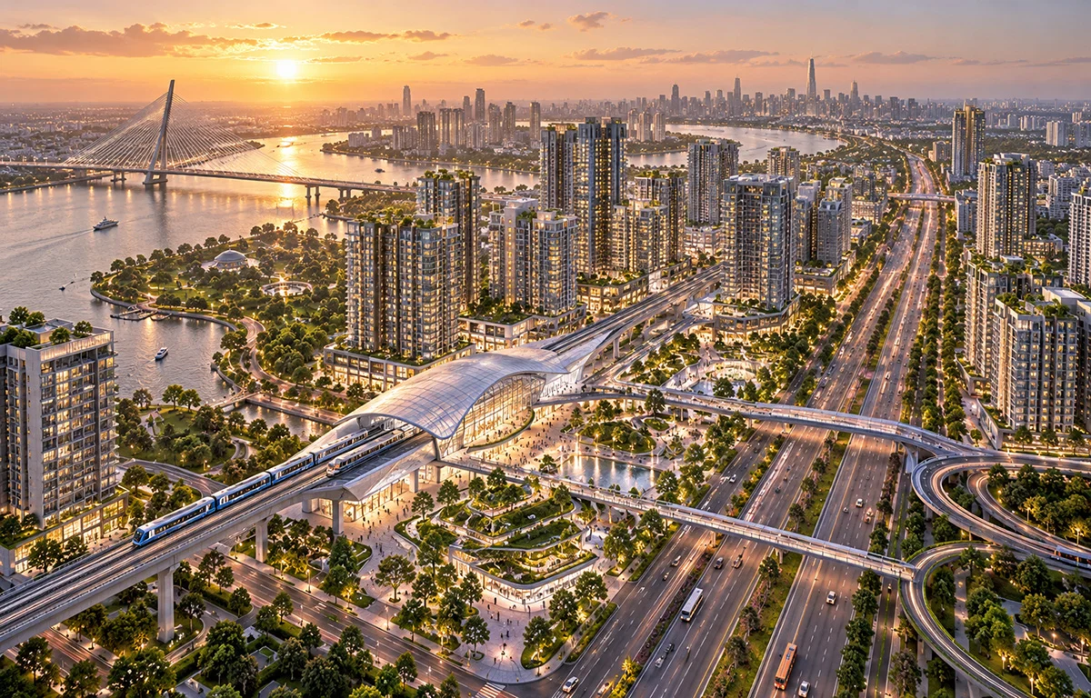 Bất động sản căn hộ cao cấp Thủ Thiêm hưởng lợi từ hạ tầng Metro Thủ Thiêm Long Thành