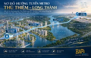 Sơ đồ hướng tuyến dự án Metro Thủ Thiêm Long Thành kết nối trung tâm TP HCM và sân bay Long Thành
